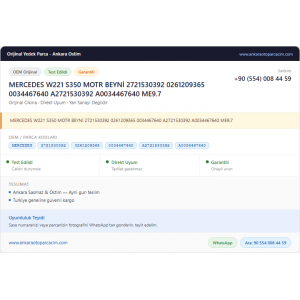 MERCEDES W221 S350 MOTR BEYNİ MERCEDES W221 S350 MOTR BEYNİ