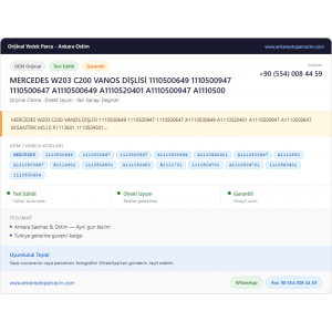 MERCEDES W203 C200 VANOS DİŞLİSİ MERCEDES W203 C200 VANOS DİŞLİSİ
