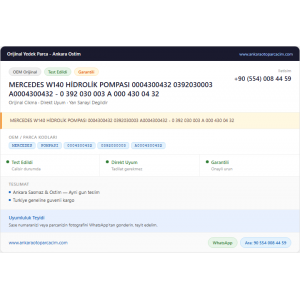 MERCEDES W140 HİDROLİK POMPASI 0004300432