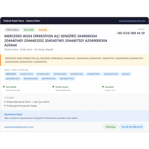 MERCEDES W204 DİREKSİYON AÇI SENSÖRÜ MERCEDES W204 DİREKSİYON AÇI SENSÖRÜ