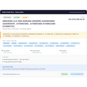 MERCEDES CLA YAYA KORUMA SENSÖRÜ MERCEDES CLA YAYA KORUMA SENSÖRÜ