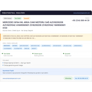 MERCEDES W164 ML ARKA CAM