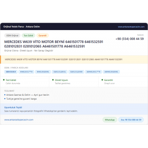 MERCEDES W639 VİTO MOTOR BEYNİ MERCEDES W639 VİTO MOTOR BEYNİ