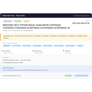 MERCEDES W211 STEYŞIN BAGAJ AÇMA