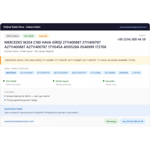 MERCEDES W204 C180 HAVA GİRİŞİ