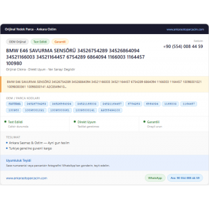 BMW E46 SAVURMA SENSÖRÜ 34526754289