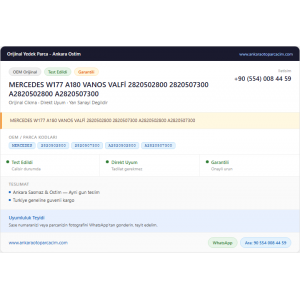 MERCEDES W177 A180 VANOS VALFİ