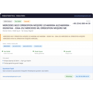 MERCEDES W221 DİREKSİYON MÜŞÜRÜ 2214600084 MERCEDES W221 DİREKSİYON MÜŞÜRÜ 2214600084