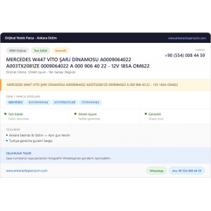 MERCEDES W447 VİTO ŞARJ DİNAMOSU