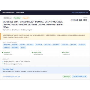 MERCEDES W447 VİANO MAZOT POMPASI MERCEDES W447 VİANO MAZOT POMPASI