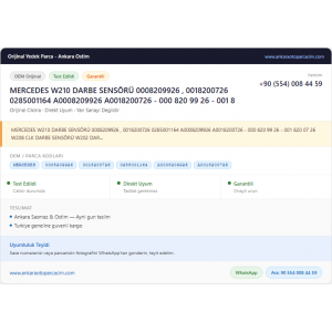 MERCEDES W210 DARBE SENSÖRÜ 0008209926 MERCEDES W210 DARBE SENSÖRÜ 0008209926