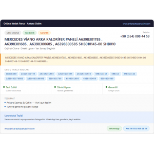 MERCEDES VİANO ARKA KALORİFER PANELİ MERCEDES VİANO ARKA KALORİFER PANELİ