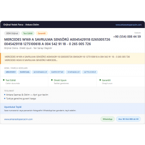 MERCEDES W169 A SAVRULMA SENSÖRÜ MERCEDES W169 A SAVRULMA SENSÖRÜ