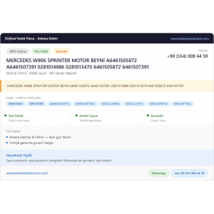 MERCEDES W906 SPRINTER MOTOR BEYNİ MERCEDES W906 SPRINTER MOTOR BEYNİ