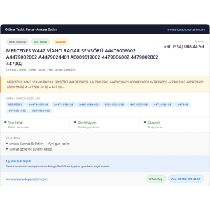 MERCEDES W447 VİANO RADAR SENSÖRÜ MERCEDES W447 VİANO RADAR SENSÖRÜ