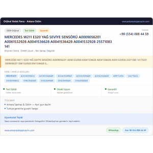 MERCEDES W211 E320 YAĞ SEVİYE