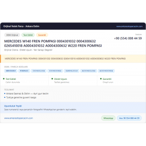 MERCEDES W140 FREN POMPASI 0004301032 MERCEDES W140 FREN POMPASI 0004301032