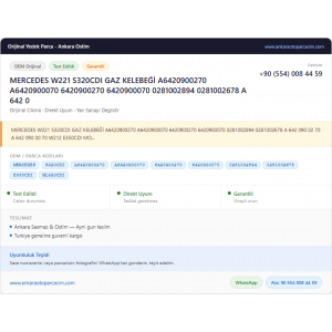 MERCEDES W221 S320CDI GAZ KELEBEĞİ