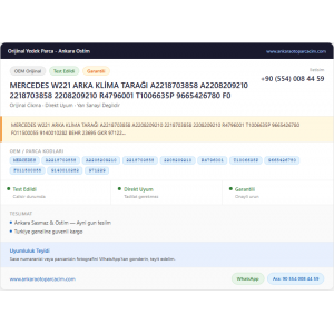 MERCEDES W221 ARKA KLİMA TARAĞI