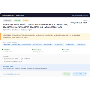 MERCEDES W176 RADİO CONTROLLER A2469005615