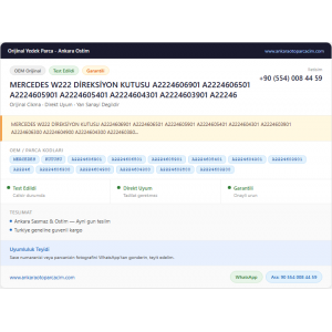 MERCEDES W222 DİREKSİYON KUTUSU A2224606901 MERCEDES W222 DİREKSİYON KUTUSU A2224606901