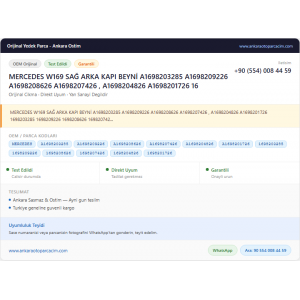 MERCEDES W169 SAĞ ARKA KAPI MERCEDES W169 SAĞ ARKA KAPI