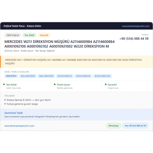 MERCEDES W211 DİREKSİYON MÜŞÜRÜ A2114600984