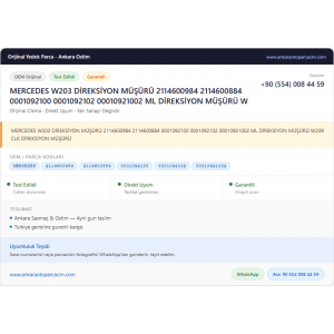 MERCEDES W203 DİREKSİYON MÜŞÜRÜ 2114600984 MERCEDES W203 DİREKSİYON MÜŞÜRÜ 2114600984