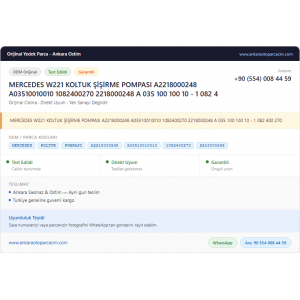 MERCEDES W221 KOLTUK ŞİŞİRME POMPASI