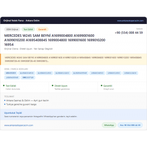 MERCEDES W245 SAM BEYNİ A1699004800 MERCEDES W245 SAM BEYNİ A1699004800