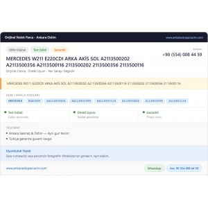 MERCEDES W211 E220CDI ARKA AKİS MERCEDES W211 E220CDI ARKA AKİS