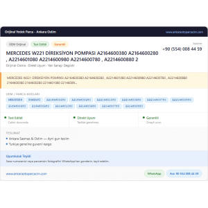 MERCEDES W221 DİREKSİYON POMPASI A2164600380
