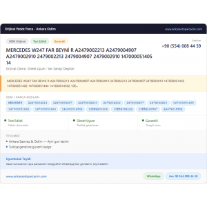 MERCEDES W247 FAR BEYNİ R MERCEDES W247 FAR BEYNİ R