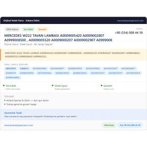 MERCEDES W222 TAVAN LAMBASI A0009005420