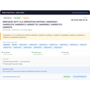 MERCEDES W117 CLA DİREKSİYON MOTORU MERCEDES W117 CLA DİREKSİYON MOTORU