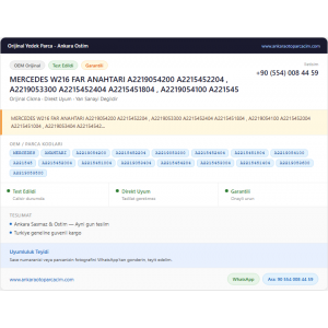 MERCEDES W216 FAR ANAHTARI A2219054200 MERCEDES W216 FAR ANAHTARI A2219054200