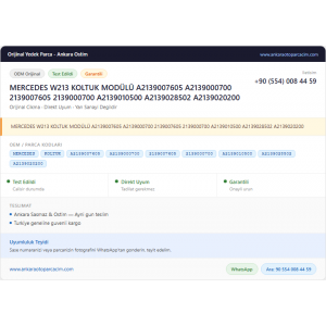 MERCEDES W213 KOLTUK MODÜLÜ A2139007605
