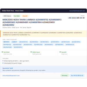 MERCEDES W204 TAVAN LAMBASI A2049009702 MERCEDES W204 TAVAN LAMBASI A2049009702
