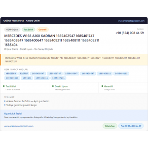 MERCEDES W168 A160 KADRAN 1685402547