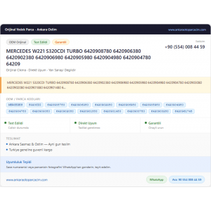 MERCEDES W221 S320CDI TURBO 6420908780