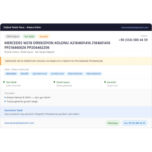 MERCEDES W218 DİREKSİYON KOLONU A2184601416