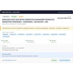 MERCEDES W221 RDK BEYNİ 0009003704 MERCEDES W221 RDK BEYNİ 0009003704