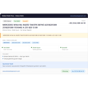 MERCEDES W164 ML RADİO TAKVİYE