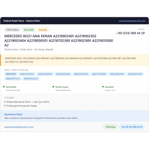 MERCEDES W221 ANA EKRAN A2219003401