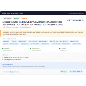 MERCEDES W167 ML KOLTUK BEYNİ MERCEDES W167 ML KOLTUK BEYNİ