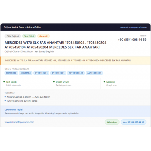 MERCEDES W170 SLK FAR ANAHTARI