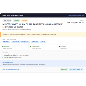 MERCEDES W163 ML KALORİFER PANELİ MERCEDES W163 ML KALORİFER PANELİ
