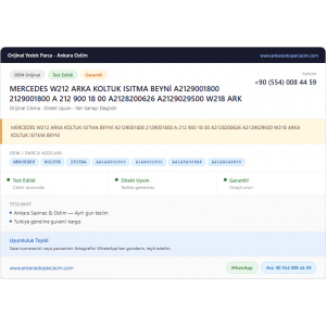 MERCEDES W212 ARKA KOLTUK ISITMA