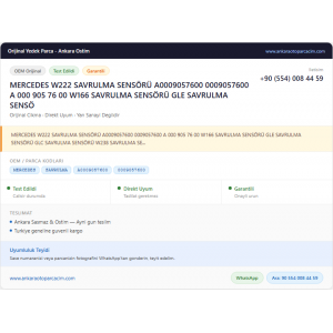 MERCEDES W222 SAVRULMA SENSÖRÜ A0009057600