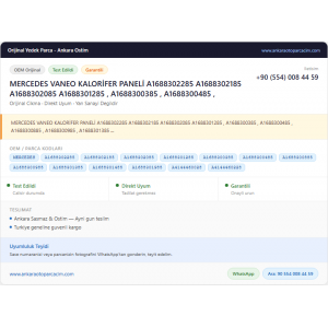 MERCEDES VANEO KALORİFER PANELİ A1688302285